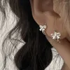 Boucles d'oreilles à dos en argent Sterling 925, nœud papillon, polyvalent, cadeau pour femmes, accessoires de luxe, bijoux fins gothiques, 2023