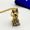 Chinese style cute rabbit necklace. The latest brand fashion necklace in 2023. It is from the Chinese ancient mythology twelve zodiac.Wedding party with stamps