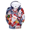 Men's Hoodies 3D Christmas Print Santa Men Women Casual Fall Winter Hip Hop Sweatshirts Boys Girls Kids Leisure