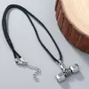 Choker wangaiyao2023カップルスポーツフィットネス愛好家を持ち上げるバーベルペンダントネックレスレタリング25kgの男性と女性ユニークなスタイルs