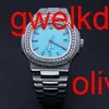 Högkvalitativ mode iced Watchesmens handled lyxiga runda klipp lab gris ddgu owd6