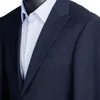 Costumes pour hommes Blazers Luxe 100 Laine Super 120 Pure Tailor Made Navy Nailhead Business Custom Cosutmes Sur Mesure 230222