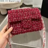 CC Cross Body Mini Tweed Classic Damen Umhängetasche, Designer-Tasche, gesteppt, Luxus-Handtasche, vielseitig einsetzbar, für den Außenbereich, Schultertasche mit Klappe, Koffer, Birkin, mehrere Pochette-Karten, Hol