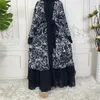 Roupas étnicas Ramadan Eid Mubarak Robe Longrue Kimono Femme Musulmane Dubai Abaya Para Mulheres Kaftan Paquistão Turquia Islam Vestido Muçulmano Árabe 230222