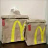 Schoudertassen Grappige Leuke Cartoon Frieten Verpakking Tas Student Schooltas Canvas Rugzak Grote Capaciteit School Messenger Handtassen