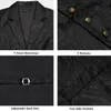 Men's Vests Luxury Black Paisley Silk Suit Vest for Men Bow Tie Handkerchief Cufflinks Wedding Party Formal Tuxedo Waistcoat 230222