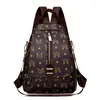 Schooltassen PU Leather Rucksack Dames Koreaanse versie van Soft Backpack Fashion Simple Multifose Messenger Chest Bag