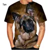 Camisetas masculinas 2023 Moda de verão masculina e feminina Shepherd 3D T-shirt Camiseta casual de mangas curtas Tops de camisa de cachorro