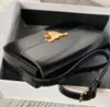 194142 Teen Triomrhe Classic Bag 9A Box Pelle Flap Chiusura metallica Borse firmate da donna Crossbody Polishing Leather Tofu Bun Piccola borsa a tracolla quadrata