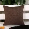 Pillow 45x45cm Thicken Solid Color Linen Sofa Cover Bedroom Throw Pillowcase Home Office Car Decor