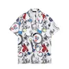 Camisas masculinas com estampa de tigre de flor casual botão para baixo manga curta camisa havaiana ternos verão praia designer vestido camisas tamanho M-3XL