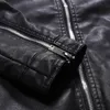 جاكيتات الرجال رجال فو فو سترة نارية دراجة نارية 5XL للرجال السترات الأسود jaqueta de couro masculina Outwear Male Pu Leather Coats Mens ZA319 230221