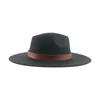 Hoed Fedora -hoeden voor vrouwen vilten hoeden voor mannen Panama brede rand 9,5 cm solide riemband Casual Formele bruiloft Decorate Hat Sombrero