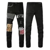 Jeans firmati da uomo Jeans paige patchwork slim Pantaloni amirs con motivo a stelle denim Lettere Strappate Tattered Knee Ripped for Man Skinny Straight