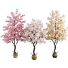 Decorative Flowers Artificial Cherry Tree Flower Landing Indoor Decoration Plant Potted Wedding Home Living Room Green