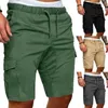 Pantaloncini da uomo Bermuda stile casual tasca maschile dritti cargo pantaloni corti in pizzo militare estate da lavoro da uomo