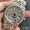 High Quality Fashion Iced Out WatchesMens Wrist Luxury Round Cut Lab Gr DDGU ZMSR55