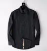 2021 Luxurys Designers Dress Shirt Menswear Fashion Society Black Men Solid Color Business Casual Mens Long Sleeve M-3XL#08