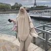 Ropa étnica Eid Mujeres musulmanas Hijab Long Khimar Oración Garment Djellaba Jilbab Abaya Ramadan GOWN DUBAI Árabe Niqab Burka Jubah Jubah