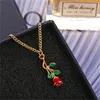 Pendant Necklaces 556810 European And American Cross-border Rose Necklace Creative Retro Simple Golden Clavicle Chain