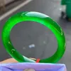 Bileklik Doğal Myanmar Jadeite Yüksek Sınıf A Yeşil Jades Yuvarlak Bangles Kadın Sertifikalı Burma Jade Bilezik Bayanlar Hediyeler