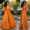 Casual Dresses Deep V Neck High Waist Corset Floor Length Dress Fashion Long Sleeve Lace Up Single Breasted Maxi