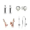 rose earrings pearl silver