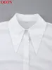Blouses Femmes Chemises OOTN bureau dame blanc femmes chemisier élégant col rabattu à manches longues à lacets chemise femme lâche printemps décontracté coréen 230222