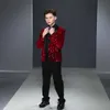 Clothing Sets Boys Spring Autumn Formal Suit Set Child British Piano Show Host Catwalk Party Wedding Come Kids Sequined Blazer Pants