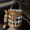 NEW fashion small cross-body bag texture rhombus portable bucket bag