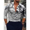 Camisas casuais masculinas Camisa de trespassada de luxo para piano Tops Longo Tops Cardigan Hawaiian Bloups 230221
