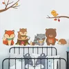 Wall Stickers Etiqueta de la Pared Animales del Bosque Baby Bear Dibujos Animados Diy Para Habitacioacute; N Los Nintilde; OS