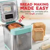 Making de pão de cozinha Dash todos os dias aço inoxidável de até 15 lb Programação de pão 12 Settingsgluten Dispensador automático livre de enchimento 230222
