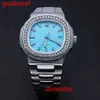 Högkvalitativ mode iced Watchesmens handled lyxiga runda klipp lab gris ddgu owd6