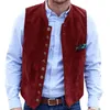 Gilets pour hommes costume café daim noir simple boutonnage coupe ajustée gilet décontracté formel hommes vêtements Steampunk 230222