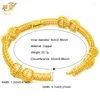 Bangle 4pcs/Set Dubai Gold Gold Banles Bransoletka Biżuteria Weddna Bankiet Prezent Etiopski urok biżuterii
