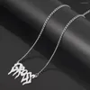 Pendant Necklaces Funny Gross Letter 600mm Chain Women Gothic Punk Girls Street Pandent Harajuku Fashion Hip Hop Unisex Collares