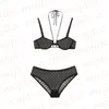 Intimo da donna Reggiseni a rete con lettera Slip Set Costume da bagno estivo diviso da spiaggia Vedi attraverso biancheria intima sexy158M