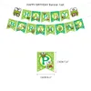 Andra evenemangsfestartiklar sursurpirse groda tema födelsedagsdekoration gröna ballonger brev banner cake topper för barn 230221