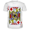 T-shirts pour hommes Été Impression 3D T-shirt classique à motif de cartes à jouer Confortable pour hommes et femmes O-Neck Vêtement surdimensionné à manches courtes 022223H