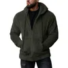 Jackets masculinos Men do inverno Cardigan Cardigan Hooded fofo zip de streetwear quente colheita suéter Sherpa Fuzzy Sherpa