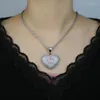 Choker Valentine's Day Gift Necklace Paved 5A Cz Stone Heart Pendant Enamel Pink I LOVE YOU Letter Jewelry Wholesale