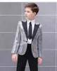 Clothing Sets Boy's Suit Jacket Pant Flower Boy Suit Party Dress For Wedding Children Formal Blazer Clothes Children's Sequin Suit coat W0222