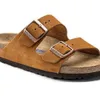 Designer Birkinstock Slippers Outlet Boken schoenen kurk bodem slippers heren en dames dezelfde stijl vervaagde lederen dubbele breasted fluwelen fluwelen Arizona Europeaan