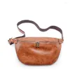 Waist Bags Annmouler 2023 Designer Men Pack Large Capacity Fanny Luxury Hip Bag Brown Bum Travel Pu Leather Phone Pouch