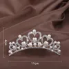 Kopfschmuck Prinzessin Krone für Mädchen Show Braut Tiara Diadem Silber Farbe Kristall Blumen Hochzeit Haarschmuck Kopfschmuck