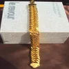 Pulseira grossa 25mil g f Cadeia de ouro maciço Luxo de pulseiras pesadas para homens Big Miami Cuban Link