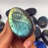 Dekorativa figurer Heay Flash Drop Natural Labradorite Crystal Gemstone Meditation Reiki Healing Chakra Polished Tumble Stone