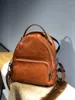 Borse da scuola Borsa da donna in pelle vintage casual fatta a mano in pelle bovina Zaino piccolo con strato superiore conciato al vegetale