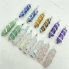 Wholesale Bulk Natural Crystal Handmade Wrapped Healing Hexagonal Pendant For Women